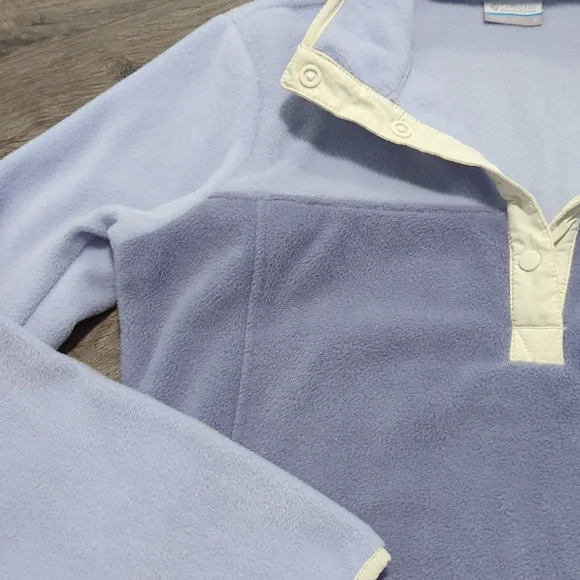 Columbia Fleece Color Block Quarter Snap Pullover Sweater - Picture 4 of 8